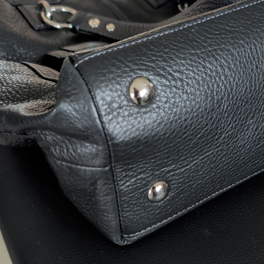 Coach "Penelope" (F19264) Black Soft Pebbled Leather Tote EUC - Picture 13 of 16